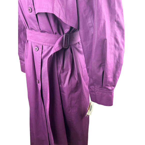 NWT London Fog Marta Trench Coat Royal Amethyst Purple Women's Size 16 H14297 - Picture 7 of 16